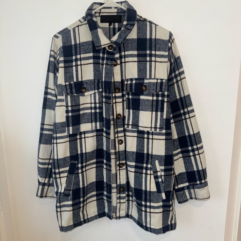 Plaid Button-Up Oversized Shacket